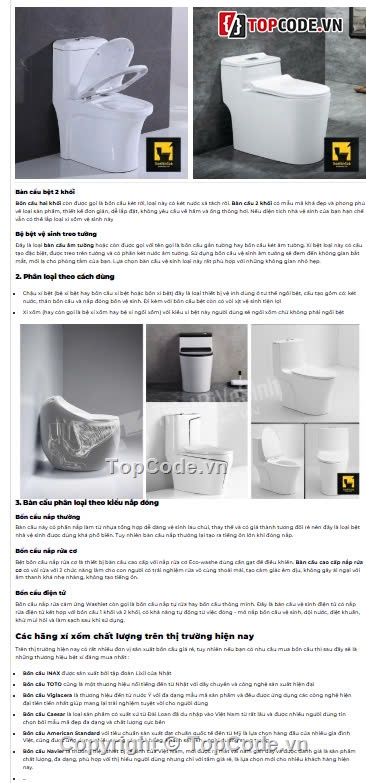 thiết bị nhà vệ sinh,bồn cầu,chậu rửa,nhà vệ sinh,Sharecode Website Thiết Bị Phụ Kiện Nhà Vệ Sinh